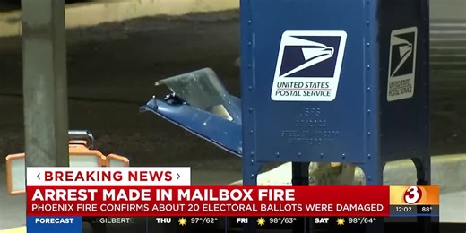 Suspect arrested after mailbox fire damages ballots in Phoenix