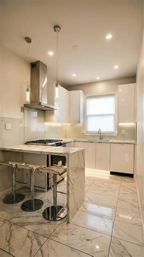 Luxury Kitchen Renovation | Marble & Glass Modern Chef’s Space #LuxuryKitchen #ModernKitchenDesign