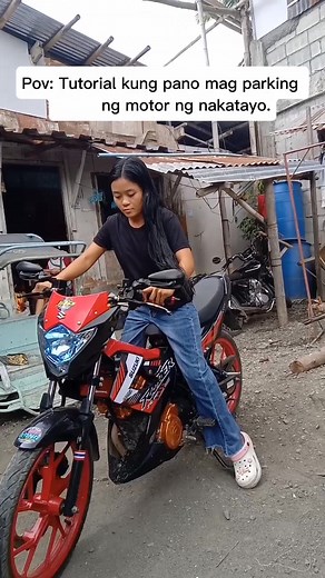 Pov: Tutorial kung pano mag parking ng motor ng nakatayo #fypreels♡#trendingreelsvideoヽ（´∀｀）ノ | Airene Castel