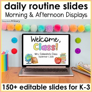 Daily Morning Routine Welcome Slides Visual Class Schedule Template Editable