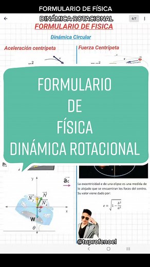 FORMULARIO DE FÍSICA DINÁMICA ROTACIONAL #física #química #dinámicacircular #aprendeentiktok #tuprofenoel #parati #viral #Bolivia #🇧🇴