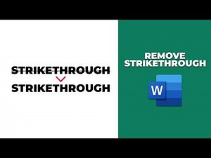 How to remove strikethrough in word