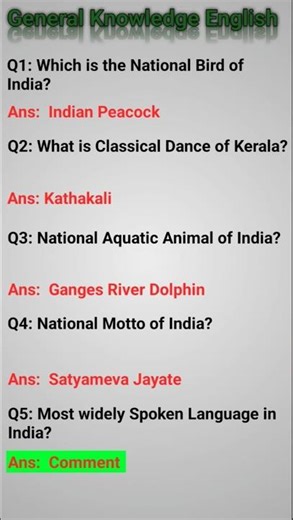 Important GK Questions About India 🇮🇳 | Quick Quiz & Answers #GK #IndiaGK #Quiz