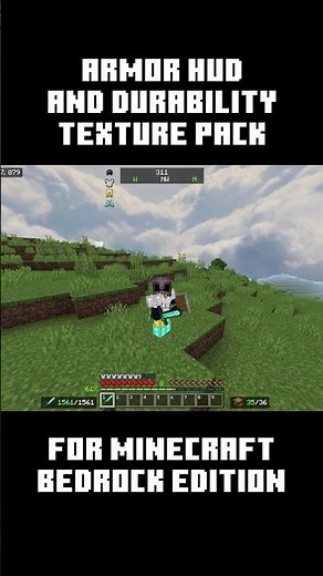 Armor HUD and item durability in minecraft bedrock edition, better bedrock texture pack #utility