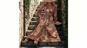 Boho Maxi Dress With Long Sleeves – Flowy Vintage Summer Sundress | Elegant Casual Floral & Print Dress - Etsy