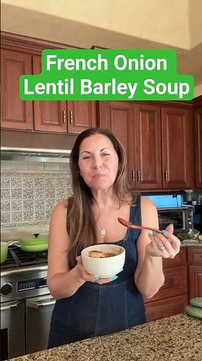 French Onion-Inspired Lentil & Barley Soup 🥣🌱Perfect for Tu BiShvat!