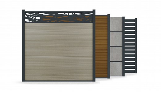 WPC-Sichtschutz BOSTON - Modulares Steckzaunsystem UV-stabil