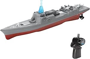 Remote Control Warship RC Military Battleship, 2.4GHz Remote Control Boat for Lakes and Rivers, RC Armed Type 055 Destroyer Model with Low Battery Reminder for Adults, HC-803