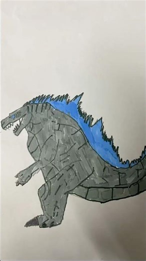 Drawing Godzilla #shorts #ytshorts #bestdrawings