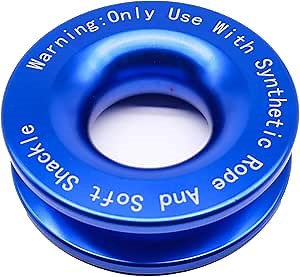 HiSport Snatch Recovery Ring, 45000 Lbs Winch Snatch Block Pulley Towing Ring, for SUV ATV UTV Truck Off-Road Vehicle Towing Soft Shackle Recovery,Blue Color
