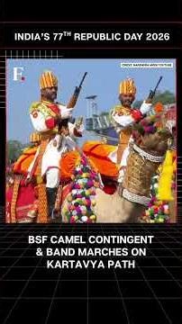 #FirstpostNews: BSF Camel Contingent and Band March Past Kartavya Path | Republic Day
