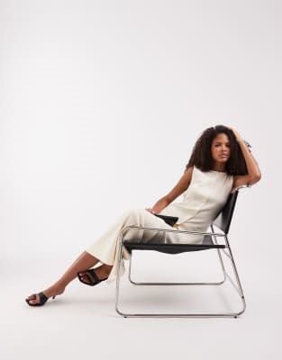 Pretty Lavish alba longline knitted waistcoat and maxi skirt co-ord in cream | ASOS