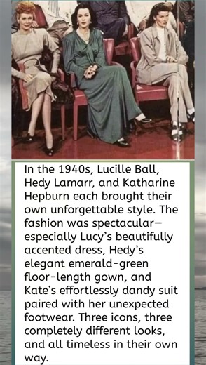 1940s Hollywood Fashion Icons ✨ Lucille Ball, Hedy Lamarr & Katharine Hepburn#shorts #usa