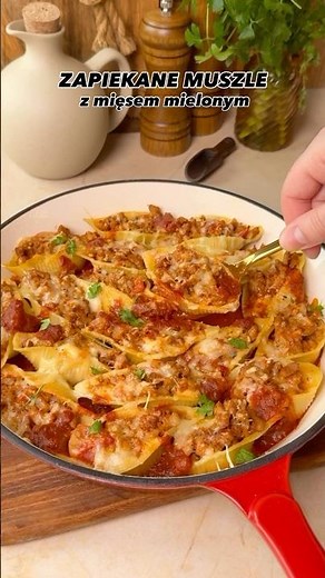 Zapiekane muszle makaronowe z mięsem mielonym😍 #dinner #pastarecipe #yummy #recipes #food