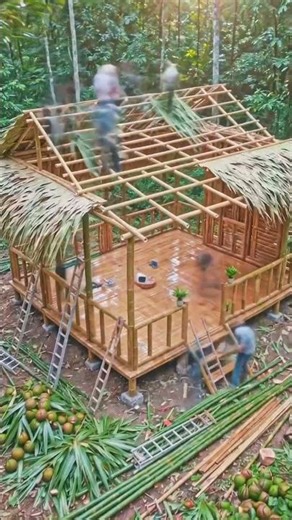 Jungle Deck Lounge 🔥 Coconut Leaf Luxury Transformation #JungleLounge #CoconutLeafHouse