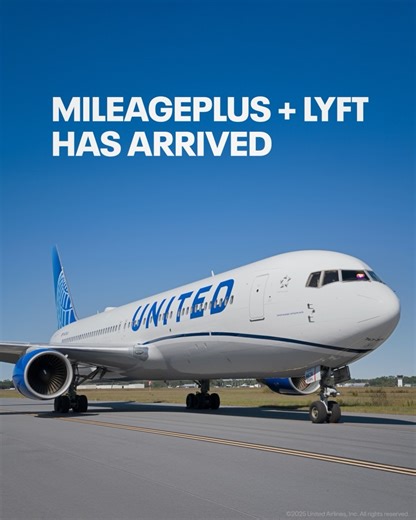 United Airlines on Instagram: "Your next ride 🚗 can earn you miles toward a window seat at 35,000 feet. ✈️ Introducing MileagePlus + Lyft. It’s easy to link your accounts in the Lyft app to start earning up to 4 MileagePlus miles per $1 on your Lyft rides. And if you’ve never booked with Lyft before, new riders will pick up 1,000 bonus miles when you sign up, link your accounts and take two eligible rides within 30 days. Start racking up those miles at the link in our bio. Terms apply. MileageP