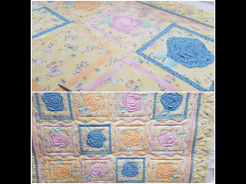 Raw Edge Applique on a Longarm Quilting Machine - French Rose Buds