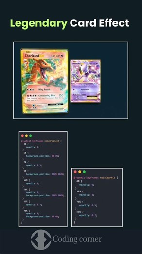 Legendary Card Effect using HTML CSS JavaScript #coding #webdesign #viral #shorts