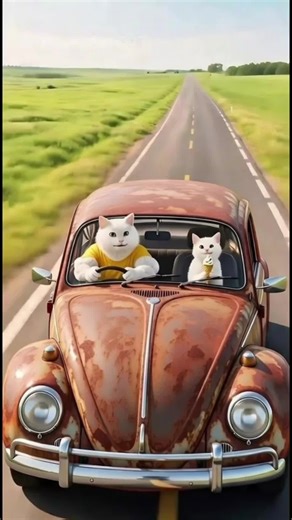 Kitten Builds a Mechanical Horse from a Car & Wins the Prairie Race!🔥 #kitten #catstory #aicat #catvideo #cartoon