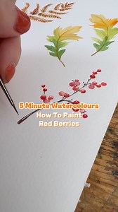 Autumnal watercolours in under 5 minutes: red berries 🧣 Red berries are the perfect autumn into winter project, and they come in very useful when painting Christmas cards! What are your favourite cosy activities for this time of the year? Brush: de Winton Paper co x Pro Arte Pointed round size 0,4/0 Paint: Daler Rowney Professional Quality Paper: de Winton Paper co x Frisk 300gsm Cotton Cold Pressed | De Winton Paper co