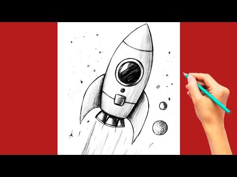 Easy Rocket Drawing with Pencil | Step-by-Step Sketch Tutorial 🚀