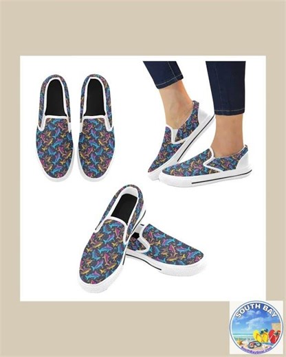 Sharks Slip-on Canvas Kid's Shoes (Big Kid) All-Over Print