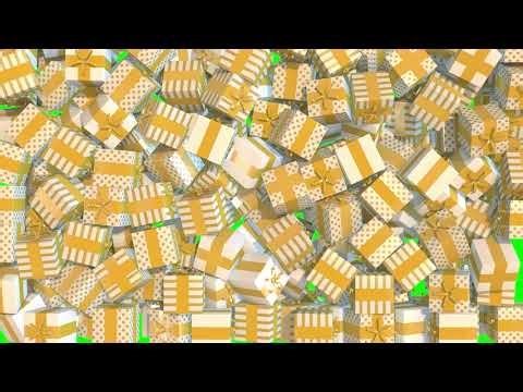 Gifts falling green screen