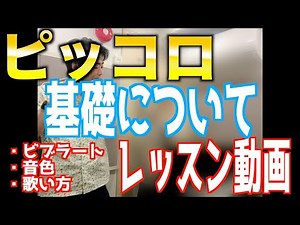【ピッコロ】基礎について、ビブラート・音色・歌い方【レッスン動画】