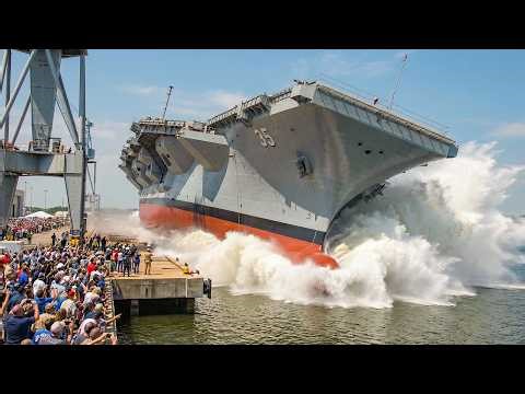INSIDE the Mind-Blowing Process of Launching an Entire New Aircraft Carrier