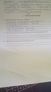 What are the five main types of forest?Why do only a few plan... | Filo