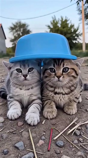 The world’s first shared tactical kitten helmet! 😂🚀🪖 #funnykittens #teamwork