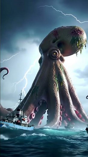 🦑 Giant Octopus Attacks Ships | Epic Sea Monster Encounter 🌊🚢⚡