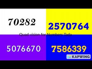 Quad Vision of Colorful Numbers 1 to 10000000 (for Numbers Tada)