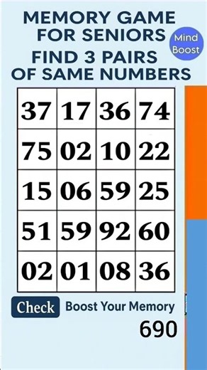 Daily Brain Exercise for Seniors – Simple Activity to Keep Your Mind Active | Match the Numbers