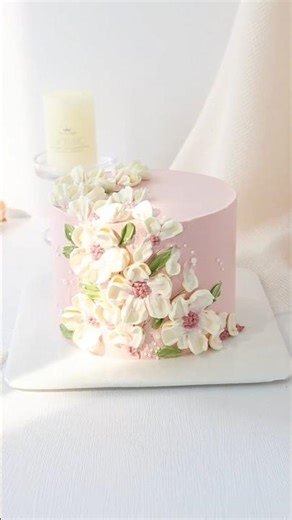 Soft Pastel Flower Cake Decorating Tutorial 🌸 | Buttercream Floral Cake | Satisfying