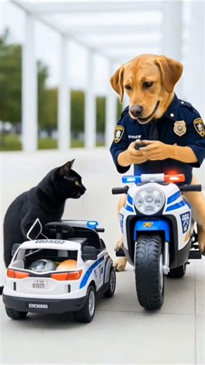 "Cat Gets Pulled Over by Dog Cop"😃😅😆🐈