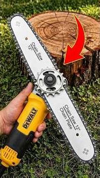 Genius Idea! Turning An Angle Grinder Into A Powerful Chainsaw