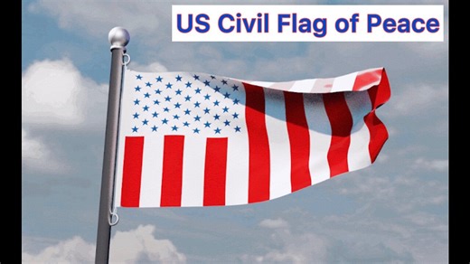 US Civil Flag of Peace. What does an American Flag with vertical lines mean?