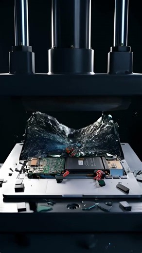 Laptop Gets Destroyed 💻🔥 | Hydraulic Press Power#laptop #hydraulicpress #crush #tech #satisfyin