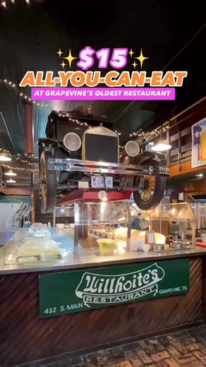 ✨🍽️ $15 ALL-YOU-CAN-EAT LUNCH BUFFET AT THE OLDEST SPOT IN GRAPEVINE?! 👀✨ #DallasLoveList // You know we live for a good buffet moment, and this one is a total hidden gem. 💎 @willhoitesgrapevine is serving up a $15 all-you-can-eat lunch buffet Monday through Saturday starting at 11AM, and yes... it’s inside the oldest restaurant in Grapevine. 🏛️🍗 We’re talking six rotating entrees, classic sides like mashed potatoes, rice, veggies, soups, salads...and let’s not skip the dessert bar, bestie.