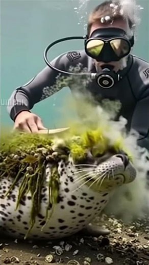 Scuba Diver Saves Trapped Seal!#rescue #animals #wildlife