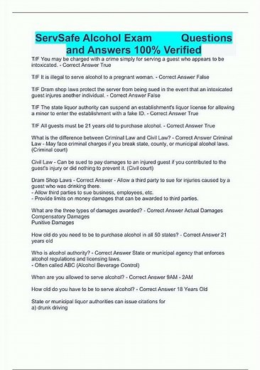 #learnexams ServSafe Alcohol Exam Questions and Answers 100 Verified3714 new video