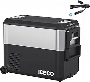 Amazon.com: ICECO JP50 Pro 12 Volt Refrigerator, Portable Fridge with Wheels, 12V Car Fridge Freezer Powered by SECOP, Electric Cooler with AC/DC, 40.7 Quart, -4℉～68℉, With Cigarette Extension Cable : Automotive