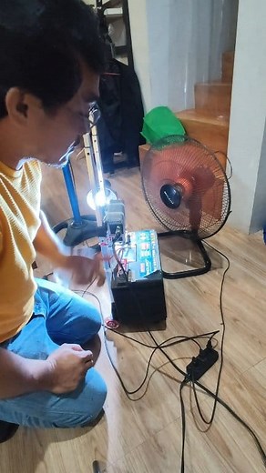 1.3K views · 25 reactions | ⚡ DIY Power Backup! Converted my old 12V battery to 220V supply — perfect for sudden brownouts at night! Kaya pa ang 2 electric fans at ilaw  #brownoutproblem #diyideas #diyprojects @highlight | Ferdinand Eroma | Facebook