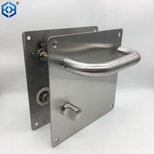 [Hot Item] Stainless Steel Hollow Bathroom Lever Door Handle with Indicator on Back Plate