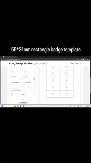 68*24mm rectangular badge template #namebadges #rectangularbadges #badgetemplate