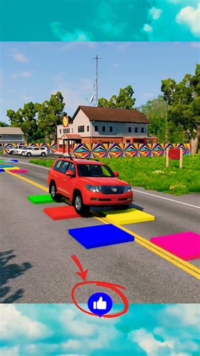 Flatbed Truck Mcqueen | Transportation with Truck - Pothole vs Car #000 - BeamNG.Drive