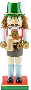 Clever Creations German 10 Inch Traditional Wooden Nutcracker, Festive Christmas Décor for Shelves and Tables