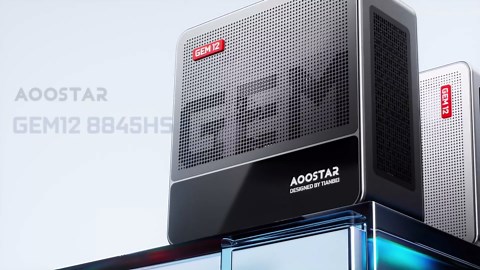 AOOSTAR GEM12 8845HS Mini PC, AMD Ryzen 7 8845HS 32GB DDR5 RAM 1T M.2 2280 PEIC4.0 SSD, 1 x OCULINK/ USB4(PD|8K@60Hz)/1 x HDMI2.1/1 xDP 1.4, 2X 2.5G RJ45 (Silver)