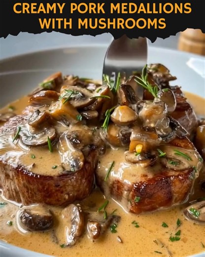 111K views · 412 reactions | Creamy Pork Medallions with Mushrooms Recipe ⬇️ first CO.M.N.T ⬇️⬇️ | Easy Dinner Recipes By Juliet | Facebook